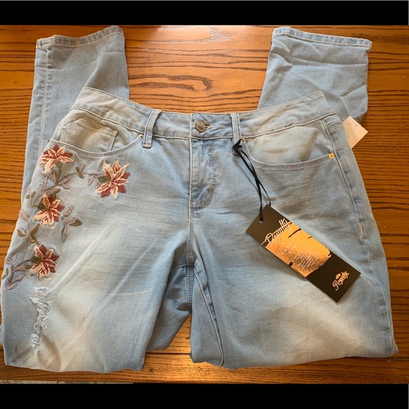 Royalty For Me Denim - Royalty Mid Rise Embellished Mom Jeans/Distressed